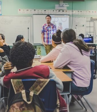 Picture of a teacher and his class