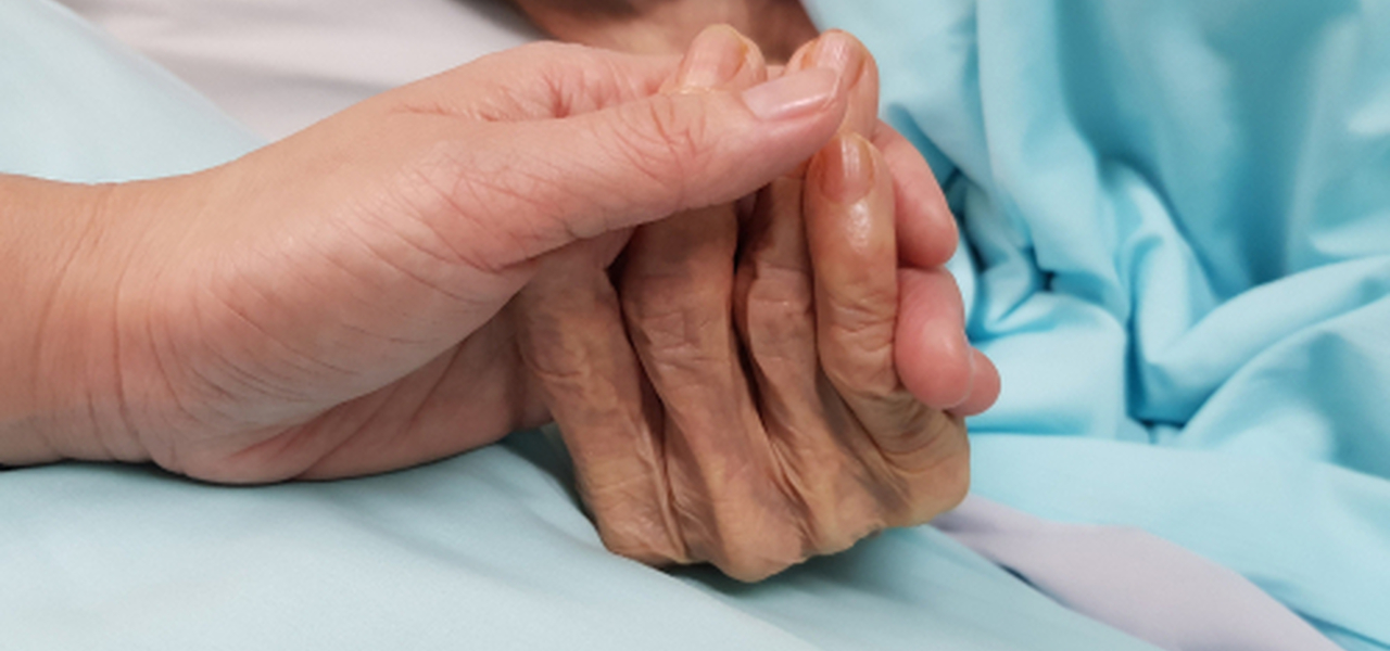 Hands hospital bed