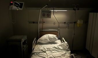 Hospital bed in dark light