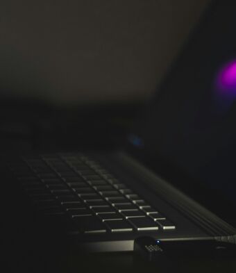 Laptop in the dark