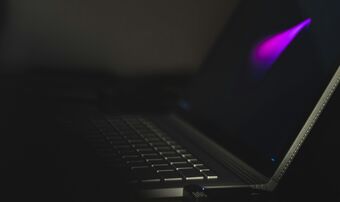 Laptop in the dark