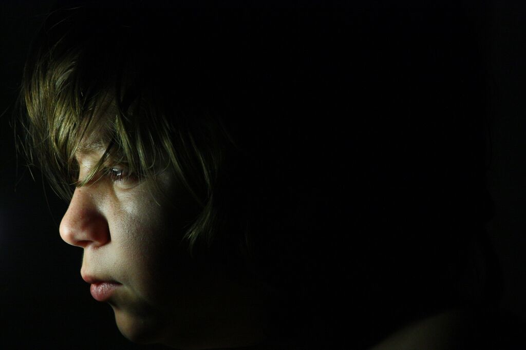 Child alone dark