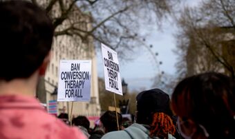 Conversion therapy ban protest